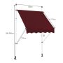 Awning 175x150x300cm., red color