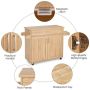 Kitchen island on casters 116x40x85cm., light brown