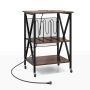 Side table 52x45x75cm., black/brown