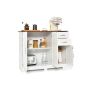 Cabinet 100x40x78cm., white/brown