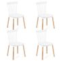 Set of 4 dining chairs 51.5x48x83cm., white/light brown