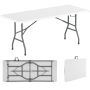 Tourist folding table 180x74x75cm., white/gray
