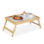 Foldable bed tray 23.5x63x31cm., light brown/white