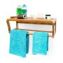 Hanging bathroom shelf with towel holder 20x60x26cm., light brown