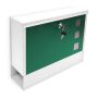 Mailbox with 3 compartments 30x36x10cm, white/green