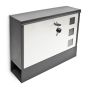 Mailbox with 3 compartments 30x36x10cm, grey/white