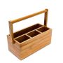 Writing instrument organizer with 4 compartments 20x25x11.5 cm., light brown