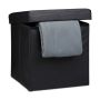 Folding seat with hinged lid 38x38x38cm., black