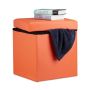 Folding seat with hinged lid 38x38x38cm., orange color