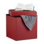 Folding seat with hinged lid 38x38x38cm., dark red color