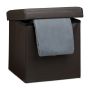 Folding seat with hinged lid 38x38x38cm., brown