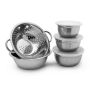 Set of 5 bowls, silver color