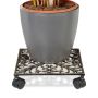 Plant tray with wheels 7.5x27.5x27.5cm., brown/black