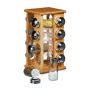 Spice rack with 16 clear glasses 30x19.5x19.5cm., light brown/silver color