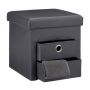 Folding seat with 2 compartments 38x38x38cm., dark gray/silver color