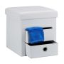 Folding seat with 2 compartments 38x38x38cm., white/silver color