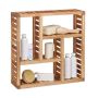 Hanging bathroom shelf with 5 compartments 50x50x15cm., light brown
