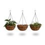 Set of 3 hanging pots 65x35x35cm., black/brown