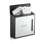 Mailbox 33x35x12.5cm., black/white