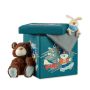 Folding seat with hinged lid 38x38x38cm., dark green/orange/red colors