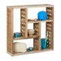 Hanging bathroom shelf with 5 compartments 50x50x15cm., light brown