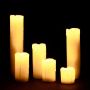 Set of 6 real wax LED candles, cream color