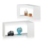 Set of 2 wall shelves, white