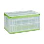 Transparent folding box with lid 31.5x59.5x39.5cm., green color