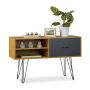 Chest of drawers with 1 compartment 62x100x38cm., gray/light brown/black