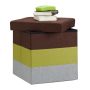Folding seat with hinged lid 38x38x38cm., brown/green/gray