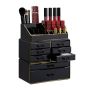 Makeup organizer with drawers 30x24x14cm., black/gold color