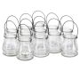 Set of 12 transparent candlesticks 5x10x8.5cm., black color