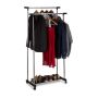 Clothes rack with 2 hangers and wheels 162x150x48cm., silver/black