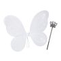 Fairy wings with wand, silver/white
