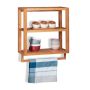 Bathroom wall shelf 58.5x52x21cm., light brown