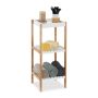 Bathroom shelf with 3 shelves 72x30x29cm., light brown/white