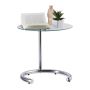 Transparent side table with adjustable height 45x46cm., silver color