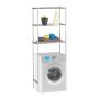 Shelf above the washing machine with 3 shelves 162x63x30cm., silver color