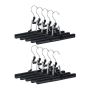 Trouser hangers 10pcs, black/silver color