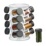 Spice rack with 16 transparent glasses 26.5x17cm., white/black