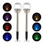 Set of 2 outdoor lights 38x8cm., black/silver color