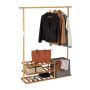 Clothes rack with shelves 154x124x33cm., light brown/gray
