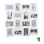 Collage of 16 photos 70x70x2.5cm., white