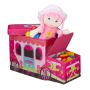 Folding seat with hinged lid 33x27x56cm., pink