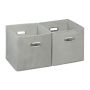 Set of 2 folding boxes 30x30x30cm., gray/silver color