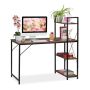 Desk with shelf 121x120x62cm., brown/black