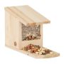 Squirrel food feeder with roof 17.5x12x25cm., light brown