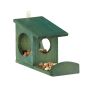 Hanging squirrel feeder with canopy 17.5x14x25cm., dark green