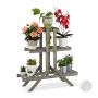 Flower stand with 3 shelves 83x83x28cm., gray