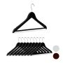Clothes hangers 10pcs, black/silver